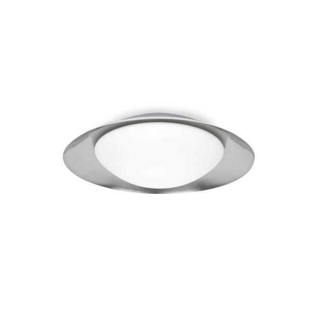 Faro Side - applique murale/plafonnier - Ø 39 x 11 cm - 15W LED incl. - blanc et nickel