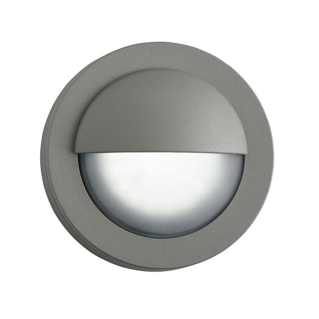 Searchlight Cardiff - Applique d'extérieur - 14 x 14 cm - 3W LED incl - IP44 - gris