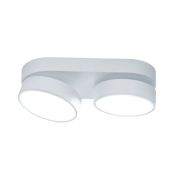 Lutec Stanos - spot en saillie 2L - éclairage intelligent - Lutec Connect - 22 x 10 x 5,5 cm - 13,6W LED incl - fonction de gradation via app - 2700K-6500K - blanc