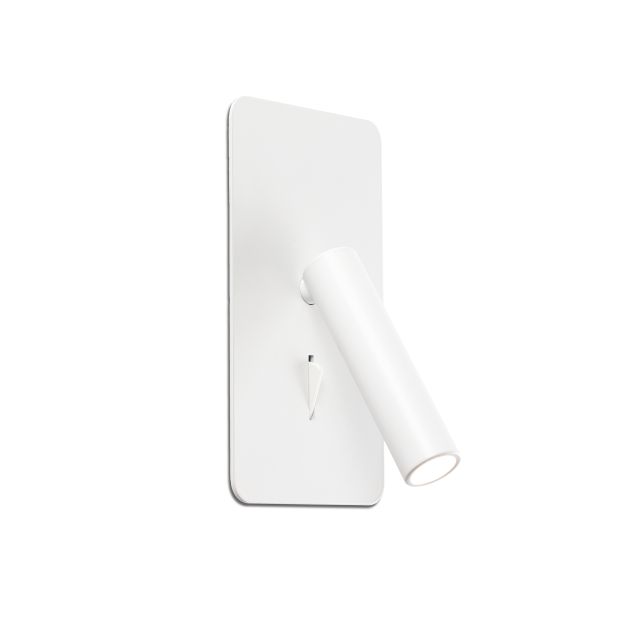 Faro Suau - applique murale avec interrupteur - 9,5 x 17 cm - 3W LED incl. - blanc mat