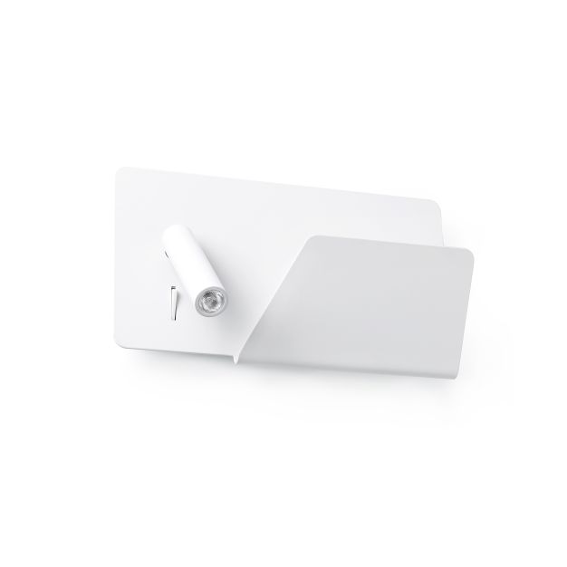 Faro Suau Right - applique murale avec interrupteur et port USB - 28 x 12 x 15,5 cm - 3W LED incl. - blanc mat