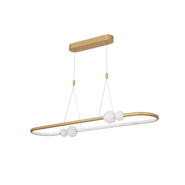 Nova Luce Celia - lampe suspendue avec télécommande - 100 x 64 x 120 cm - 44,2W LED dimmable incl - or satiné et opal