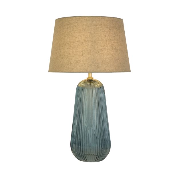 Searchlight Cameo - lampe à poser - Ø 32 x 54 cm - bleu et beige