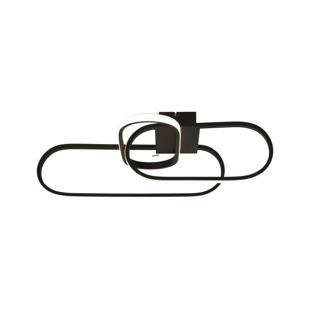 Searchlight Clip - plafonnier - 65 x 18 cm - 37W LED incl - noir et opale