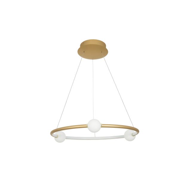 Nova Luce Celia - lampe suspendue avec télécommande - Ø 64 x 120 cm - 36W dimmable LED incl - or satiné et opal