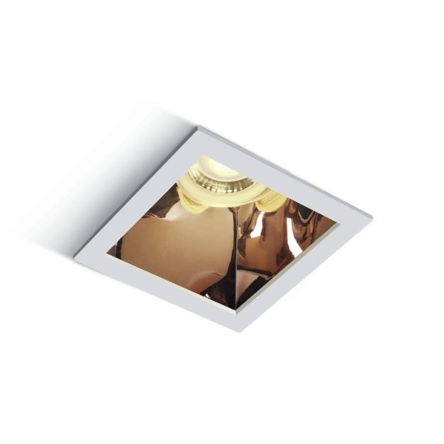 ONE Light Chill Out - spot encastré - 84 x 84 mm, 76 x 76 mm format encastré - blanc et cuivre