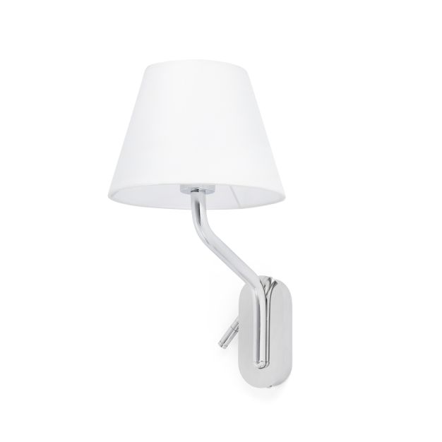 Faro Eterna Right - applique murale - 21,5 x 20 x 16 cm - 1W LED incl. - blanc et chrome