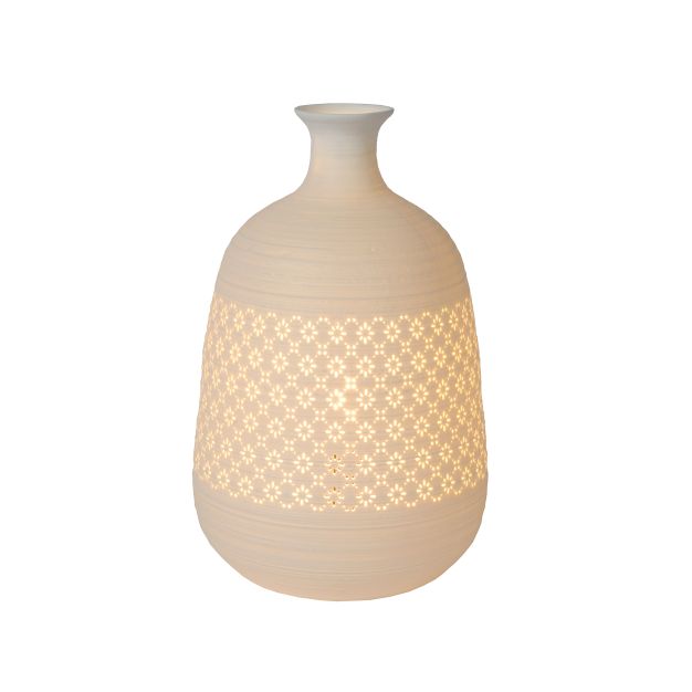 Lucide Tiesse - lampe à poser - Ø 18,6 x 29,8 cm - blanc