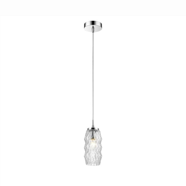 Nova Luce Laval - lampe suspendue - Ø 8 x 120 cm - chrome et transparent