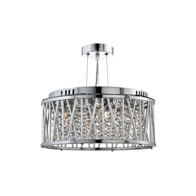 Searchlight Elise - lampe suspendue - Ø 30 x 134 cm - chrome