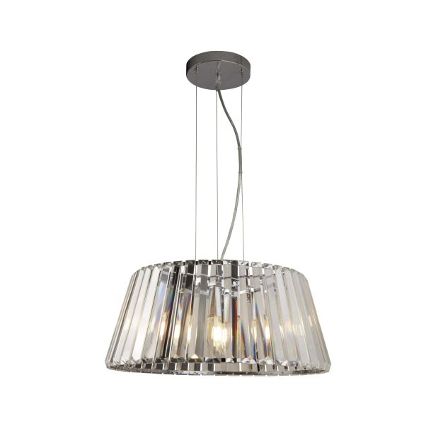 Searchlight Tiara - lampe suspendue - Ø 47 x 150 cm - chrome et transparent