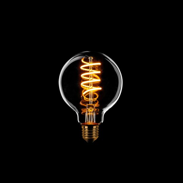 ETH Globe Spiral LED Filament - Ø 8 cm - E27 - 8W dimmable - 1800K - transparent