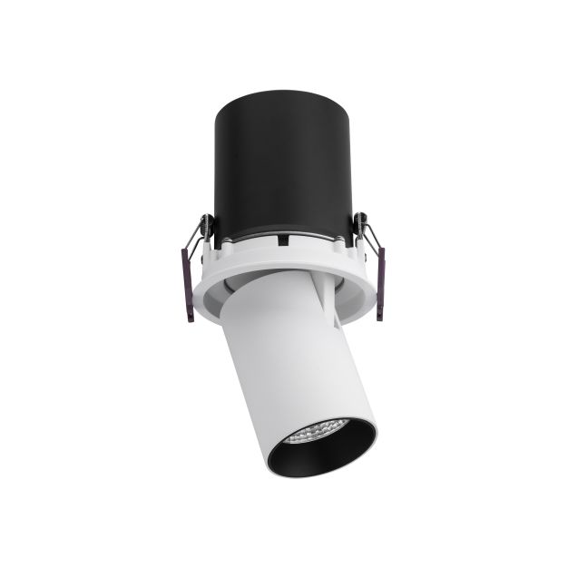 Nova Luce Pin - spot en saillie 1L - Ø 8,4 x 18,6 cm - 12W LED incl. - IP32 - blanc et noir