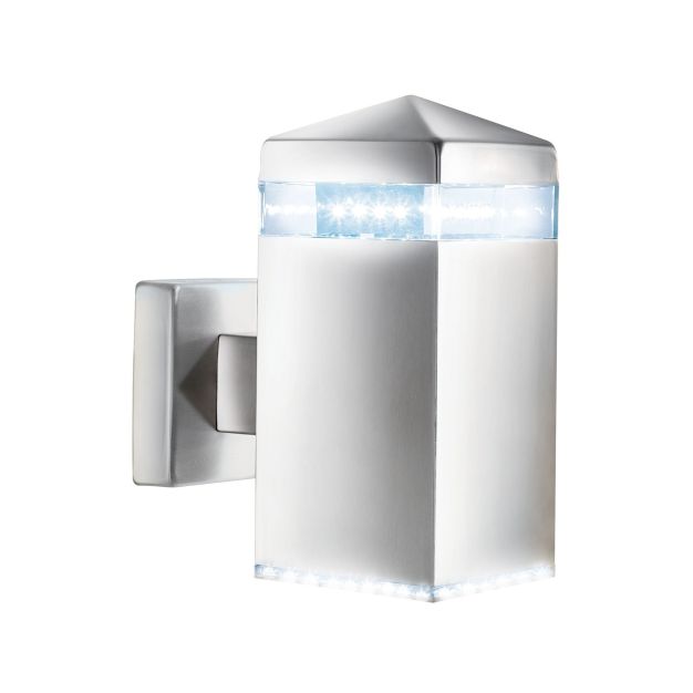 Searchlight India - Applique d'extérieur - 8 x 18 cm - 2W LED incl - IP44 - argent satiné