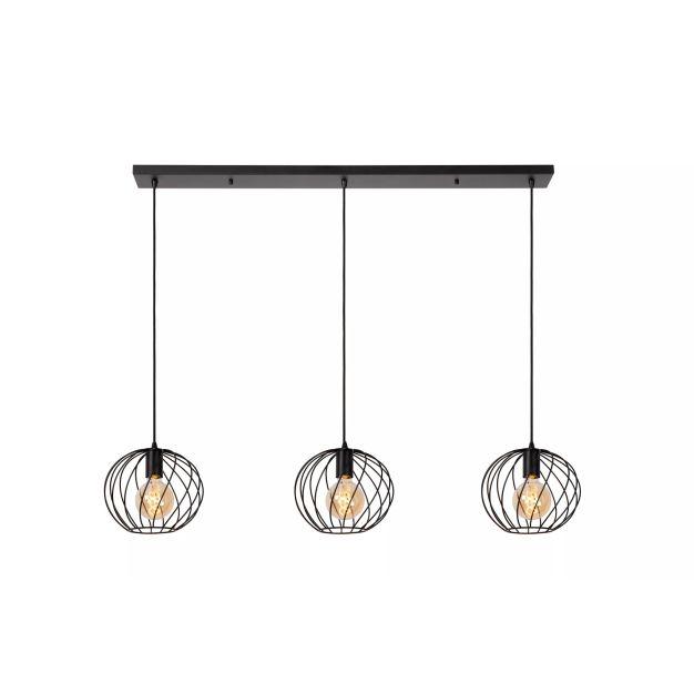 Lucide Danza - lampe suspendue - 130 x 25 x 150 cm - noir