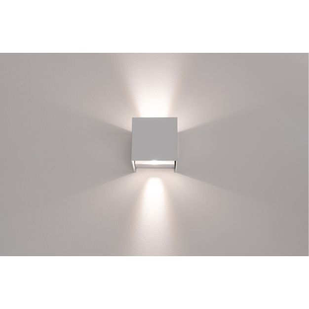 Century Italia Appalque - Applique d'extérieur avec 2 faisceaux lumineux réglables - 12 x 12 x 12 cm - 20W LED incl - couleur de lumière réglable - IP65 - gris