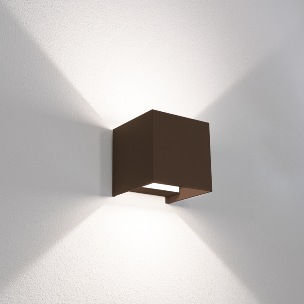 Century Italia Applique - applique murale - 10 x 10 x 10 cm - 10W LED incl - couleur de lumière réglable - IP65 - marron