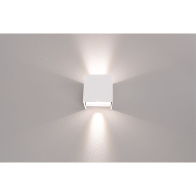 Century Italia Appalque - Applique d'extérieur avec 2 faisceaux lumineux réglables - 12 x 12 x 12 cm - 20W LED incl - couleur de lumière réglable - IP65 - blanc