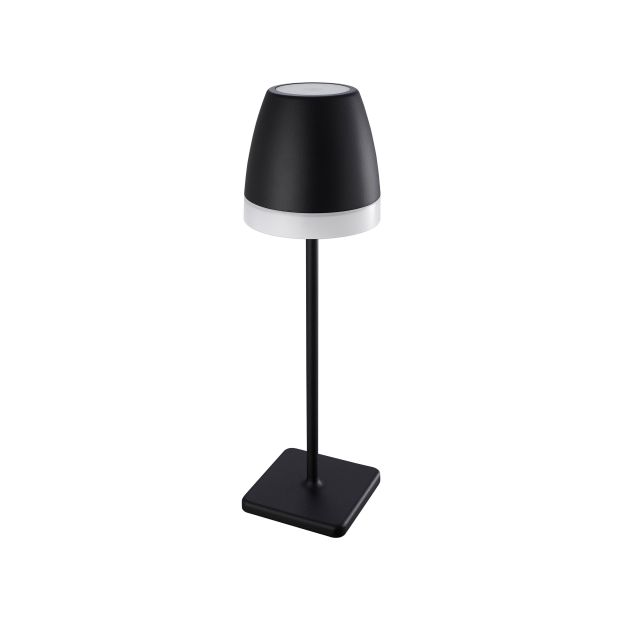 Nova Luce Colt - lampe de table extérieure à piles - Ø 11 x 38 cm - 1W LED dimmable incl - IP44 - noir sable