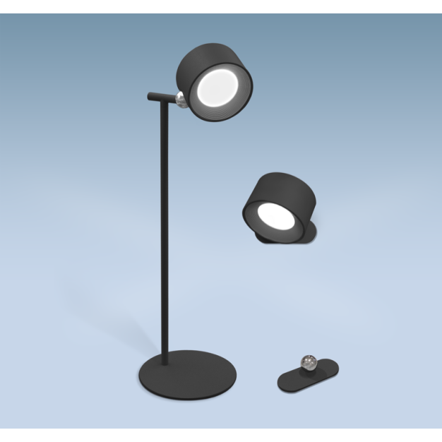 Century Italia Pixel - lampe de table rechargeable avec option lampe murale - 12 x 12,7 x 38,1 cm - 1,8W dimmable LED incl - noir