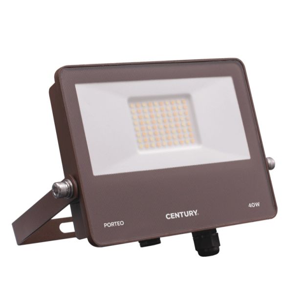 Century Italia Porteo CCT - spot - 20,3 x 22,4 x 3,6 cm - 40W LED incl - couleur de lumière réglable - IP65 - brun