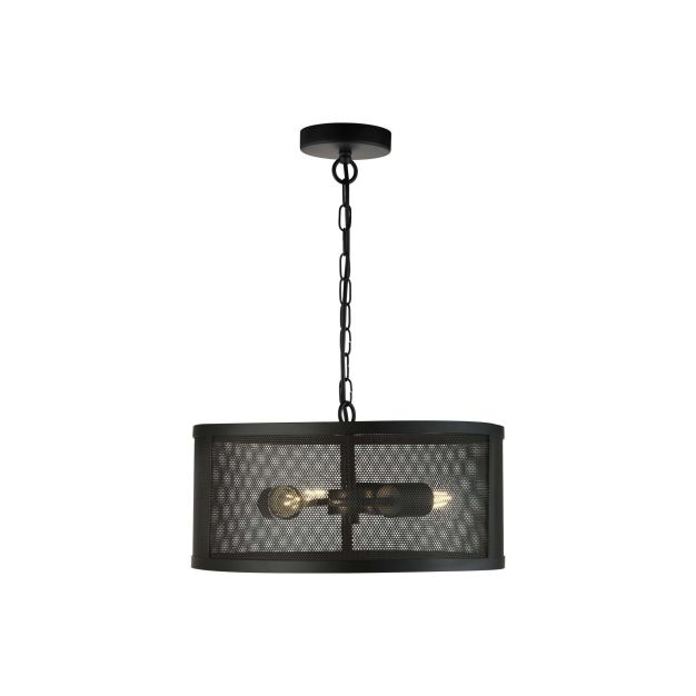 Searchlight Fishnet - lampe suspendue - Ø 45 x 150 cm - noir mat