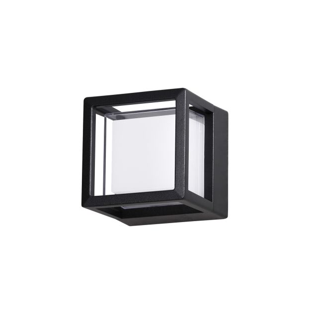 Nova Luce Agosto - applique d'extérieur - 11 x 11 x 11 cm - 6W LED incl. - IP54 - noir