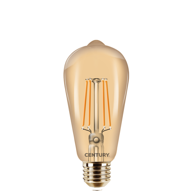 Century Italia Lampe à incandescence LED Incanto Epoca - Ø 6,4 x 14 cm - E27 - 8W non-dimmable - 2200K - ambre