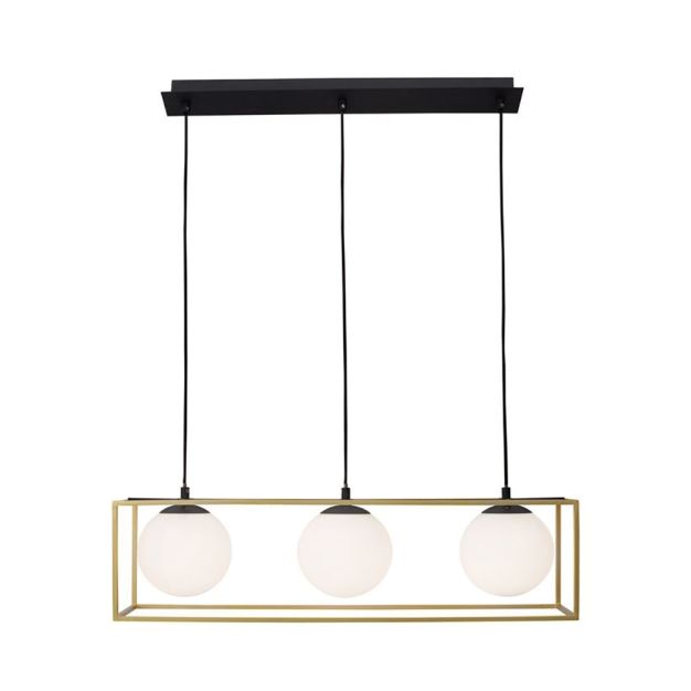 Nova Luce Juliet - lampe suspendue - 70 x 18 x 120 cm - laiton et blanc