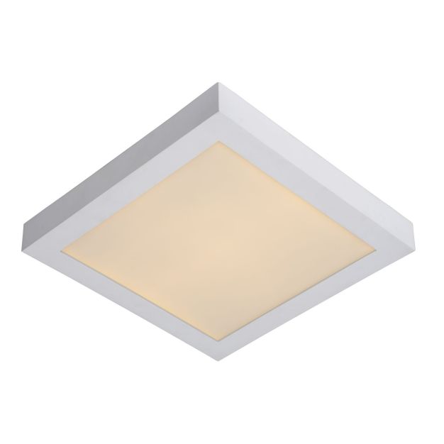 Lucide Brice-Led - plafonnier - 30 x 30 x 3,9 cm - 30W LED dimmable incl. - IP44 - blanc