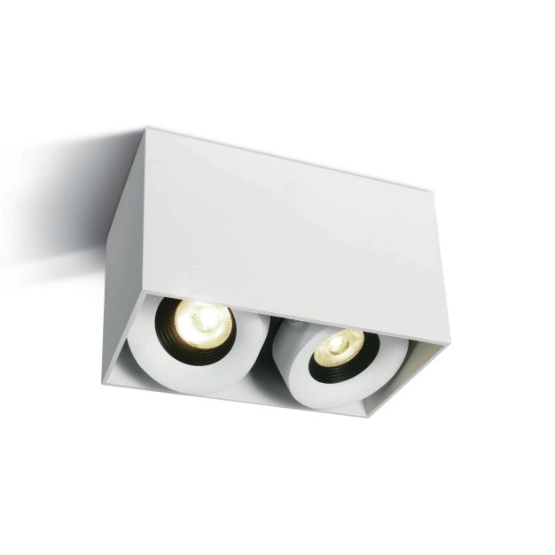 ONE Light Adjustable COB Cylinders - spot en saillie 2L - 15 x 8 x 10 cm - 2 x 8W LED dimmable incl. - blanc