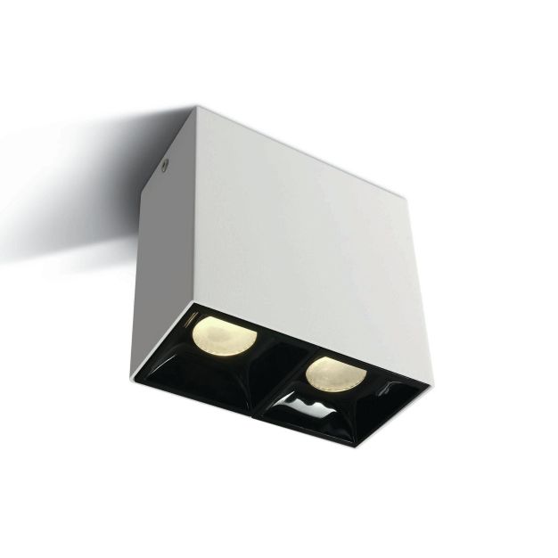 ONE Light Surface Shop Square Boxes - plafonnier - 10,5 x 5,4 x 10 cm - 2 x 7W LED incl. - blanc