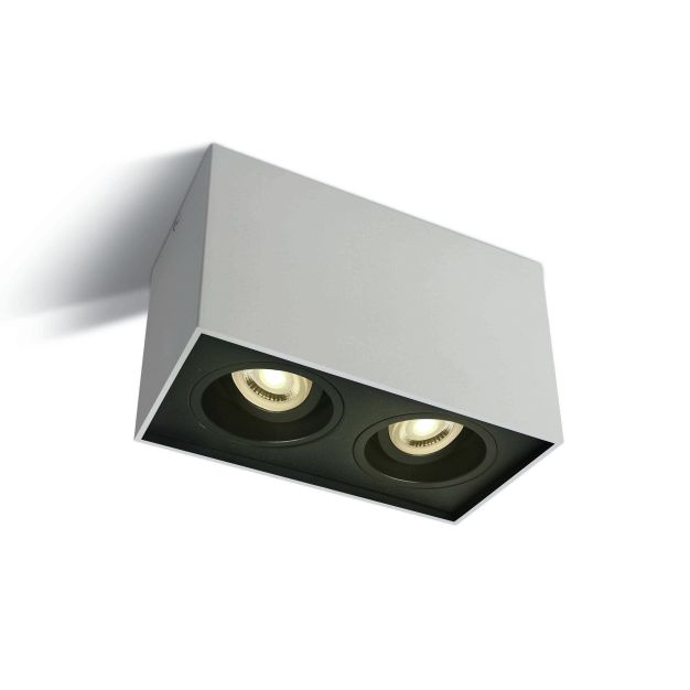 ONE Light GU10 Cylindres carrés ajustables - spot en saillie 2L - 18,2 x 9,6 x 12,5 cm - blanc