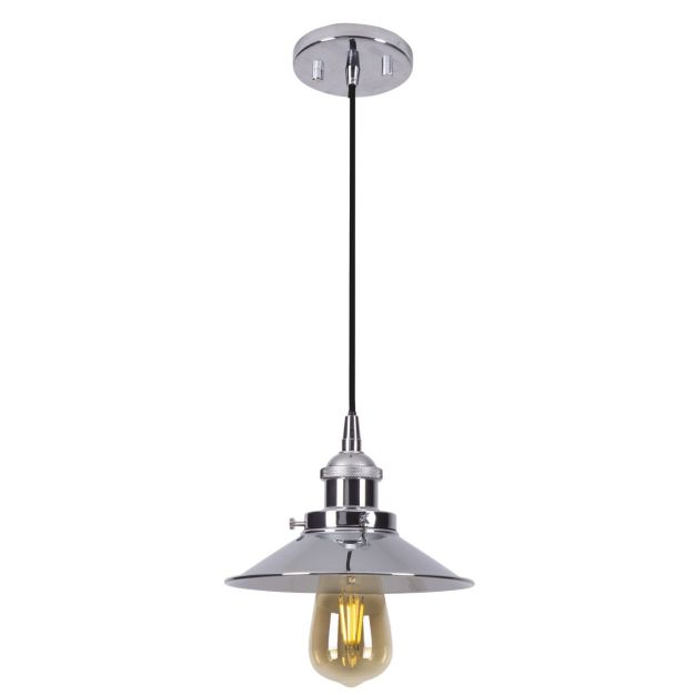 Maxlight Haga - lampe suspendue - Ø 19 x 138 cm - chrome