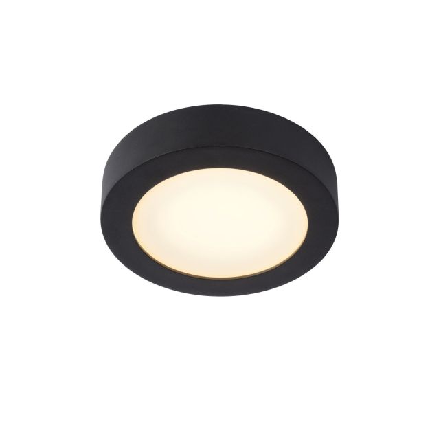 Lucide Brice-Led - plafonnier - Ø 18 x 3,9 cm - 11W LED dimmable incl. - IP44 - noir