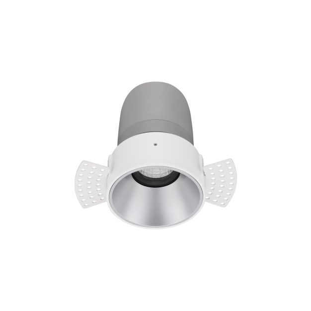 Nova Luce Homer - spot à encastrer - Ø 74 mm - taille d'encastrement 75 mm - 15W LED incl. - 24° faisceau - blanc avec aluminium