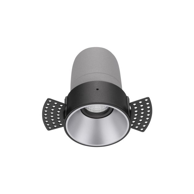 Nova Luce Homer - spot à encastrer - Ø 74 mm - taille d'encastrement 75 mm - 10W LED incl. - 24° faisceau - noir avec aluminium