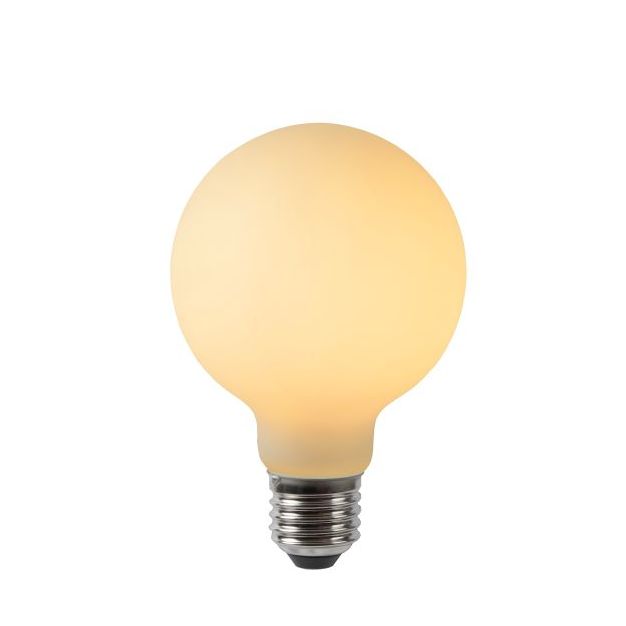 Lucide Ampoule à filament LED - Ø 8 cm - E27 - 5W dimmable - 2700K - opale