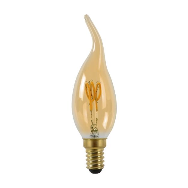 Lampe bougie à filament LED - Ø 3,5 x 11,5 cm - E14 - 3W dimmable - 2200K - ambre