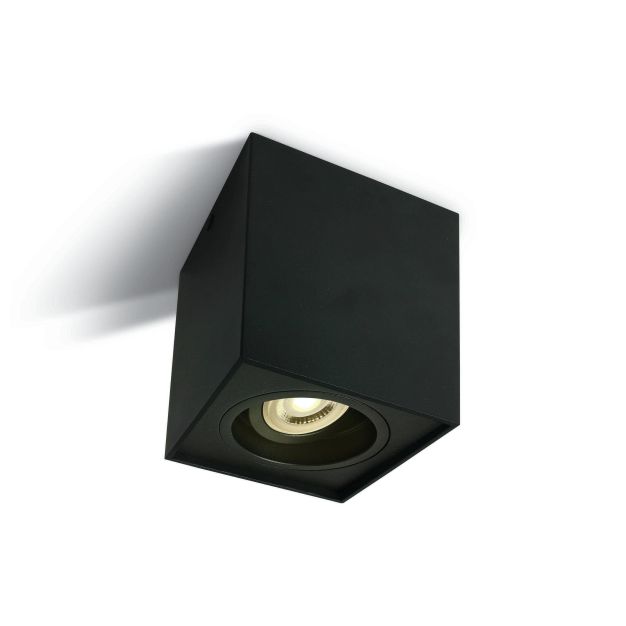 ONE Light GU10 Cylindres carrés ajustables - spot en saillie 1L - 9,6 x 9,6 x 12,5 cm - noir