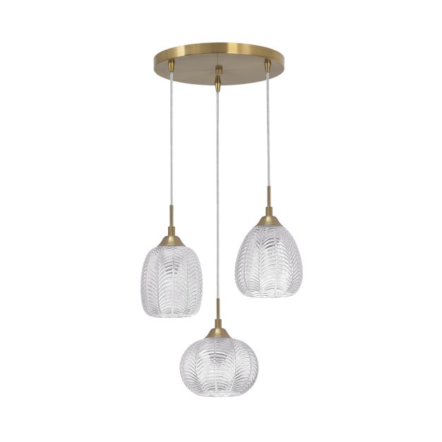 Nova Luce Vario - lampe suspendue - Ø 39 x 120 cm - or satiné et transparent