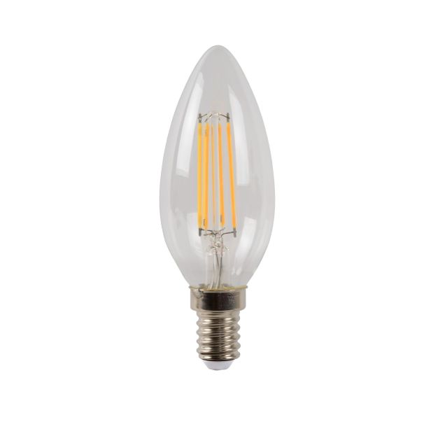 Lucide Lampe bougie à filament LED - Ø 3,5 x 9,9 cm - E14 - 4W dimmable - 2700K - transparent