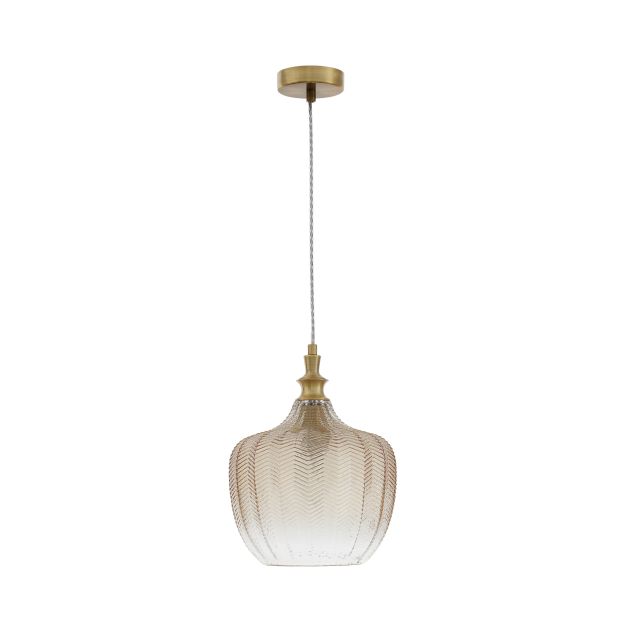 Nova Luce Loni - lampe suspendue - Ø 24 x 120 cm - champagne