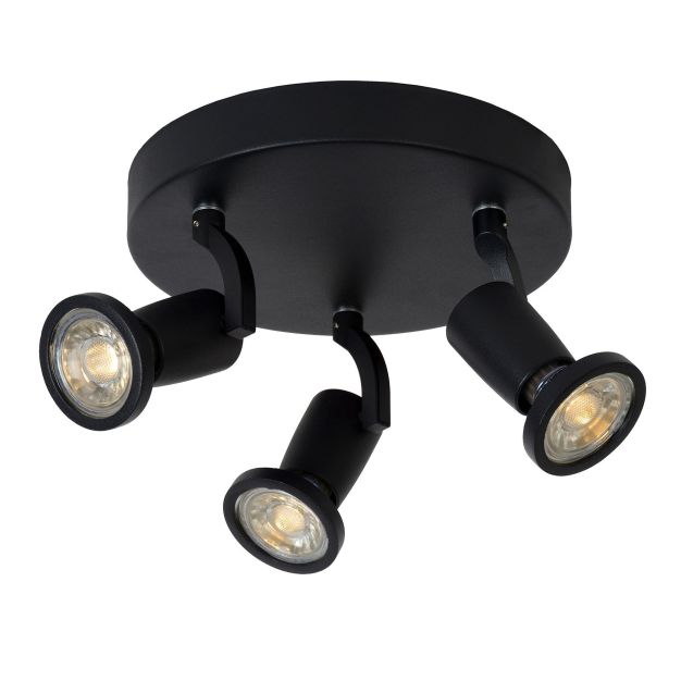 Lucide Jaster - spot en saillie - Ø 20 x 15,5 cm - 3 x 5W LED incl. - noir