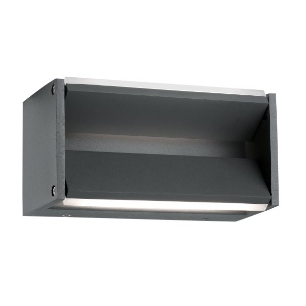 Nova Luce Twin - applique murale d'extérieur - 20 x 10 x 10 cm - 2 x 5W LED incl. - IP54 - gris foncé