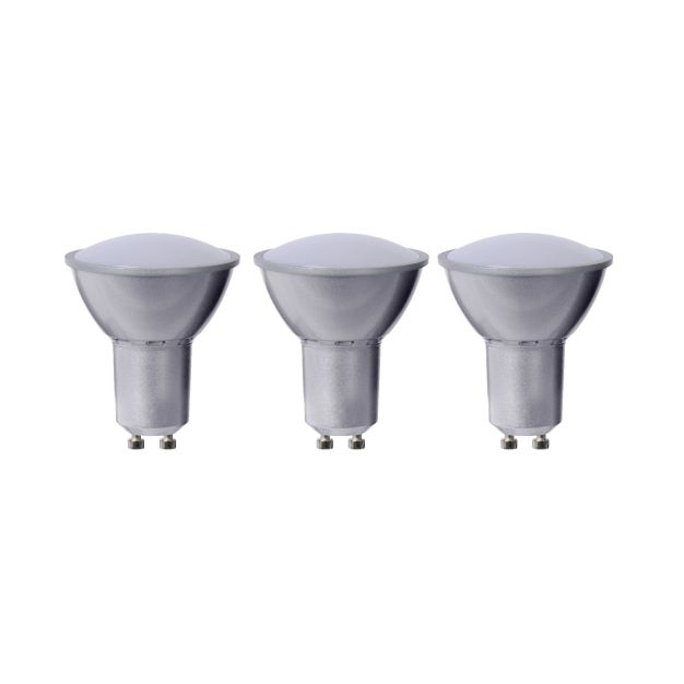 Spot LED (lot de 3) - GU10 - 3W - 3000K - gris