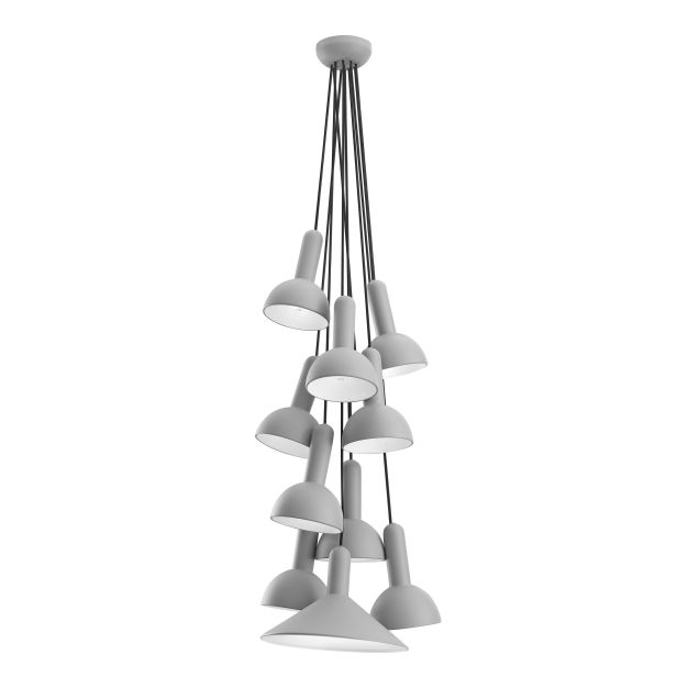 Nova Luce Ferrara - lampe suspendue - Ø 55 x 180 cm - gris clair