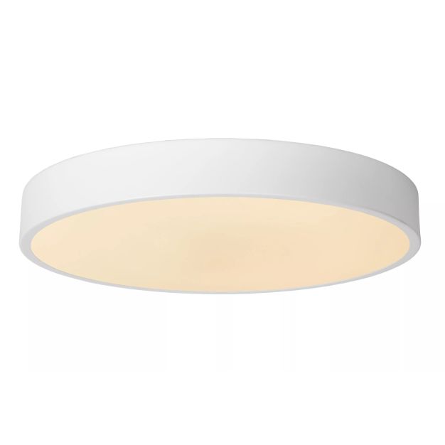 Lucide Unar - plafonnier - Ø 39,50 x 5 cm - 24W LED dimmable incl - 3 niveaux de dimmer - blanc