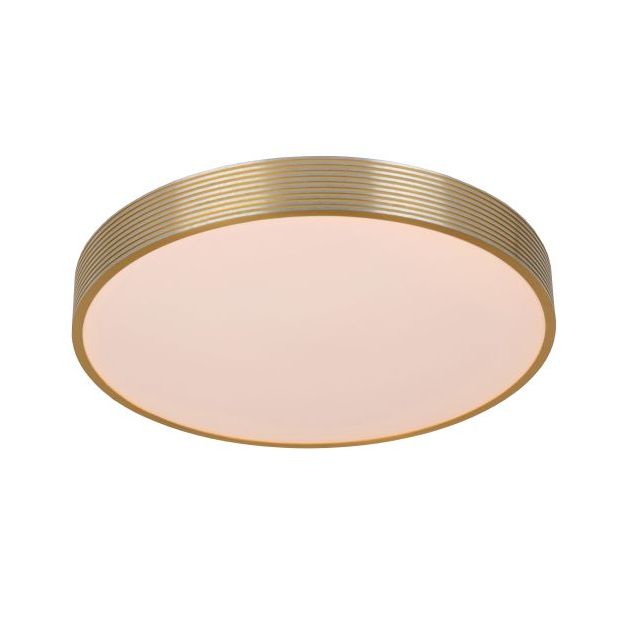 Lucide Malin - plafonnier - Ø 39 x 6,5 cm - 24W LED incl - 3 niveaux de gradation - or mat