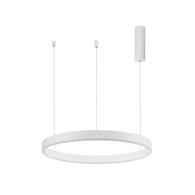 Nova Luce Motif - lampe suspendue - Ø 60 x 120 cm - 40W LED dimmable incl. - blanc sable